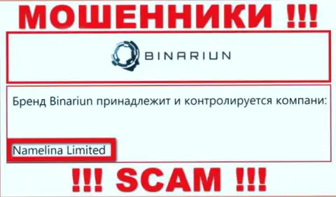 Вы не сбережете собственные вклады работая совместно с Binariun Net, даже в том случае если у них имеется юридическое лицо Namelina Limited