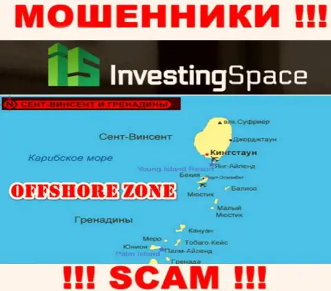 Инвестинг-Спейс Ком находятся на территории - St. Vincent and the Grenadines, остерегайтесь сотрудничества с ними