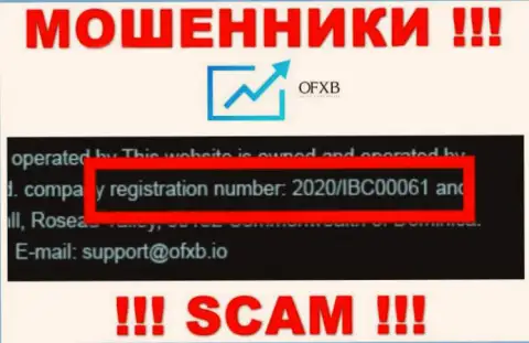 Регистрационный номер, который принадлежит конторе ОФХБ - 2020/IBC00061