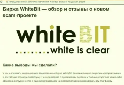 WhiteBit - это компания, взаимодействие с которой доставляет только лишь потери (обзор противозаконных деяний)
