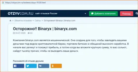 Binaryx Com - СЛИВ, ловушка для наивных людей - обзор