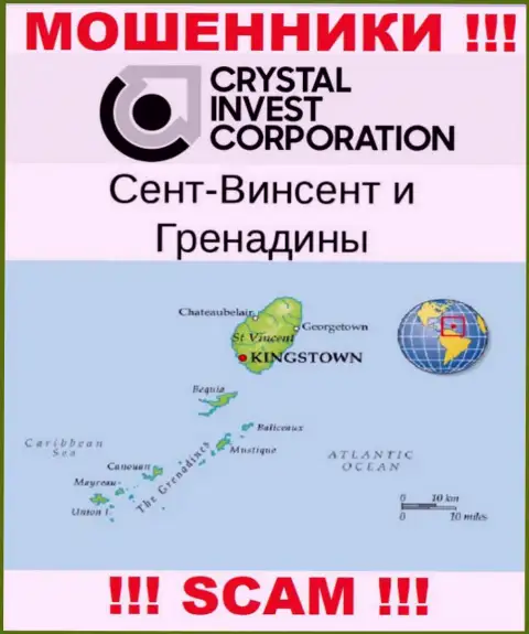 Saint Vincent and the Grenadines - это официальное место регистрации компании TheCrystalCorp Com