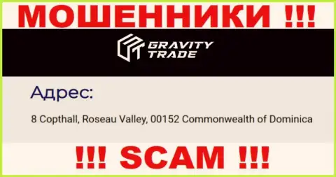 IBC 00018 8 Copthall, Roseau Valley, 00152 Commonwealth of Dominica - это офшорный адрес Gravity-Trade Com, приведенный на веб-сайте указанных аферистов