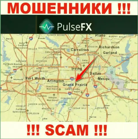 PulseFX - это жульническая контора, зарегистрированная в оффшорной зоне на территории Grand Prairie, Texas