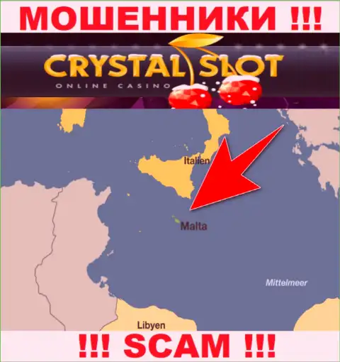 Malta - здесь, в офшоре, пустили корни интернет-аферисты CrystalSlot