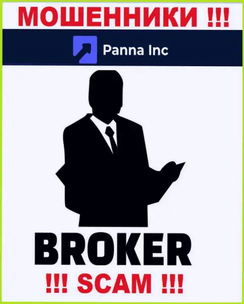 Брокер - конкретно в данном направлении предоставляют услуги internet-мошенники ПаннаИнк Ком