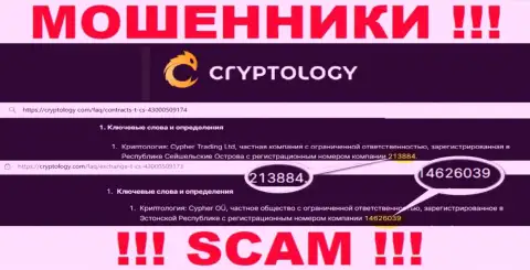 Cryptology Com оказалось имеют регистрационный номер - 14626039