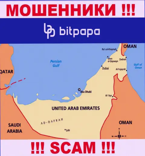 С организацией БитПапа Ком связываться НЕ РЕКОМЕНДУЕМ - скрываются в офшорной зоне на территории - United Arab Emirates