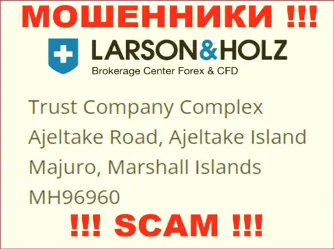 Оффшорное расположение LarsonHolz Biz - Trust Company Complex Ajeltake Road, Ajeltake Island Majuro, Marshall Islands МН96960, откуда данные интернет жулики и проворачивают свои махинации