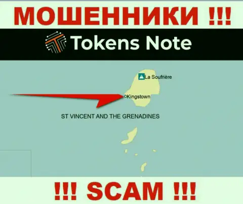 Офшорное место регистрации Tokens Note - на территории Сент-Винсент и Гренадины