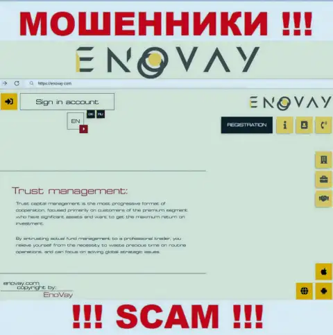 Вид официального сайта противозаконно действующей организации Eno Vay