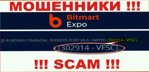 302914-VFSC - это рег. номер Bitmart Expo, который размещен на официальном сайте организации