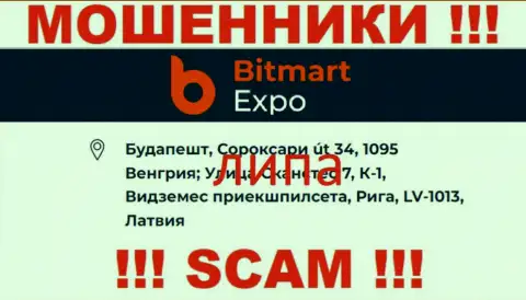 Адрес организации Bitmart Expo ложный - иметь дело с ней не надо