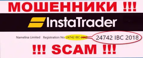 Регистрационный номер компании InstaTrader Net - 24742IBC2018