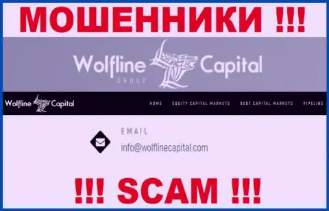 МОШЕННИКИ Wolfline Capital засветили у себя на онлайн-ресурсе электронный адрес организации - писать сообщение не надо